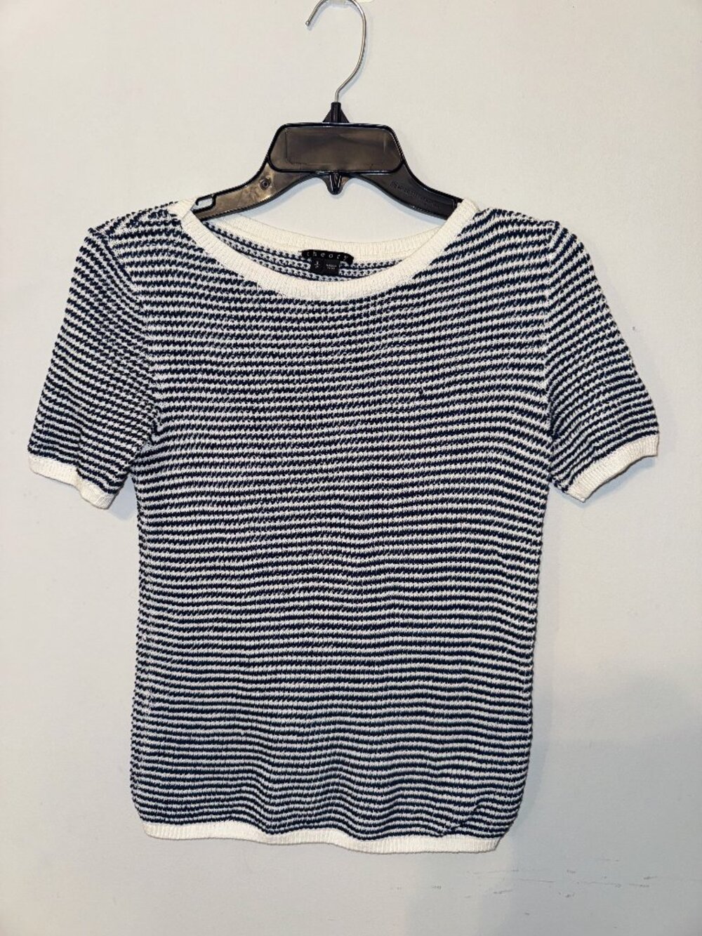 Vintage Theory Knit Top Navy and White